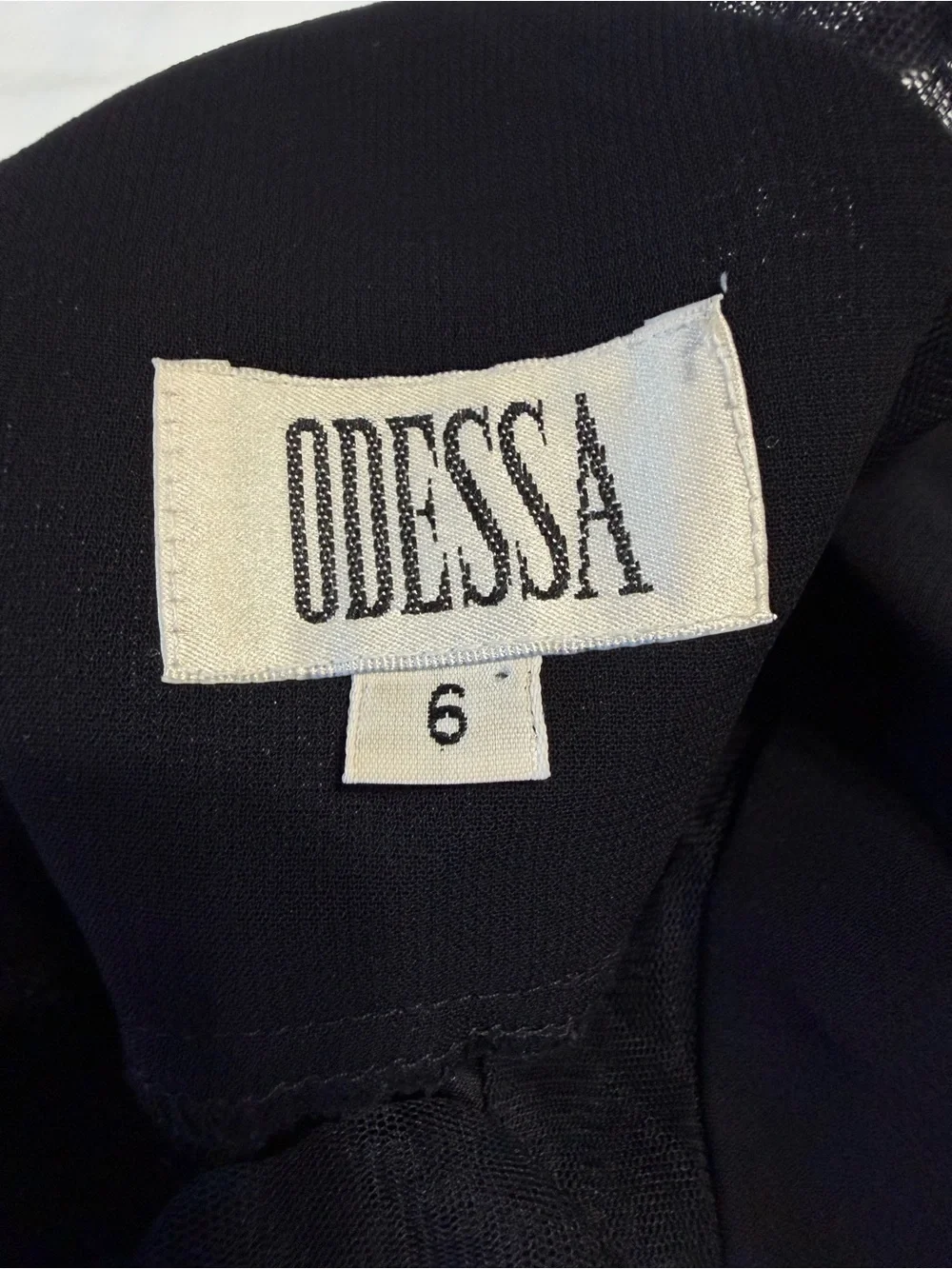 Vintage Odessa 90s Black Silk Slip Dress Minimalist Mob Wife Y2K  SZ 6